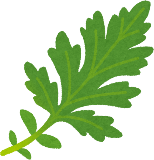 Watercolor Illustration of Yomogi (Mugwort) Leaf